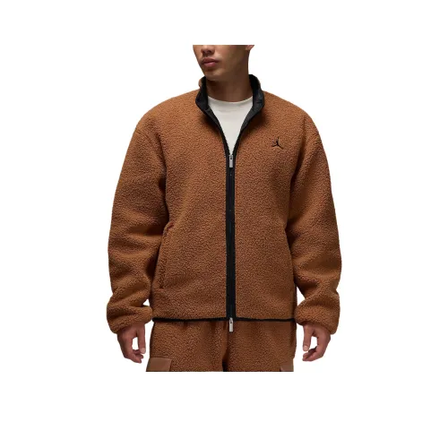 Jordan Flight FW24 High PILE Флис Куртки Пальто Мужской Ancient Коричневый черный