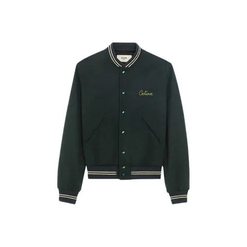 CELINE Бейсбольная куртка Унисекс Темно-зеленый