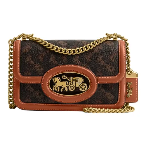 COACH Hero Покрытие Холст Кроссбоди Сумка Сумка через плечо Маленькая Женская Трюфель с Амбер