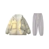 Абрикосовый топ + серые штаны