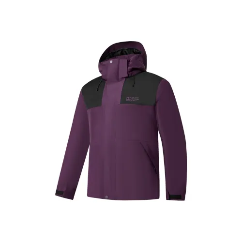 QIAODAN Mountain God Series Водонепроницаемый Ветрозащитный и Отталкивающий Воду 3 в 1 Твердая Оболочка Ветровка Мужской