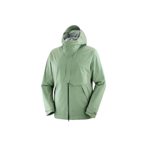 SALOMON OUTERPATH Водонепроницаемый Ветрозащитный And Дышащий Ветровка Мужской Зеленый