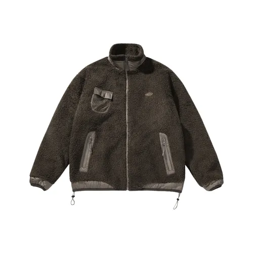 SET FUNS Осенний Зимний На открытом воздухе Стиль Бархат Feel Куртка Логотип Бренда Мужской Кофейный Зеленый