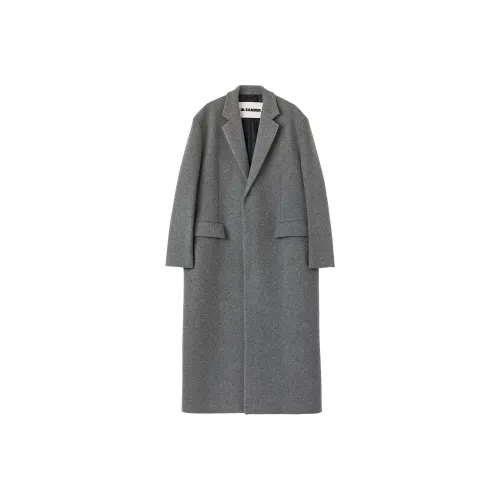 JIL SANDER Мужское пальто угольно-серого цвета