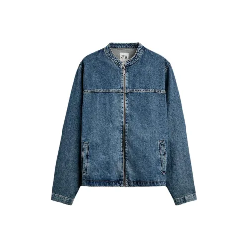 ZARA Blue Men's Denim Jackets ZARA Синий Мужские Джинсовые Куртки