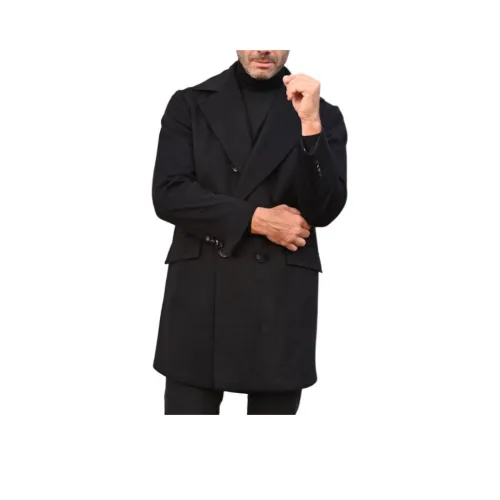 KITON Мужское черное пальто