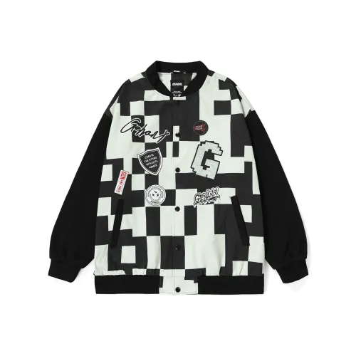 GENANX Бейсбольная куртка Унисекс Черный Белый