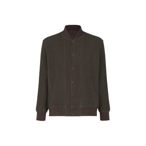 Homme Plissé Issey Miyake FW24 Куртки и Пальто Мужской Умбра