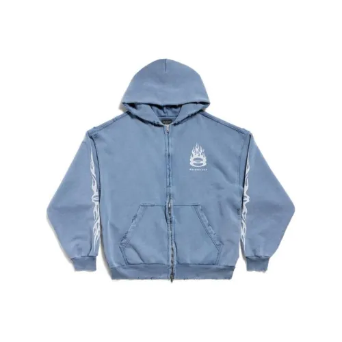 Balenciaga ZIP UP Толстовка Средний крой Светло-синие Куртки и Пальто Свободный крой Мужской Синий