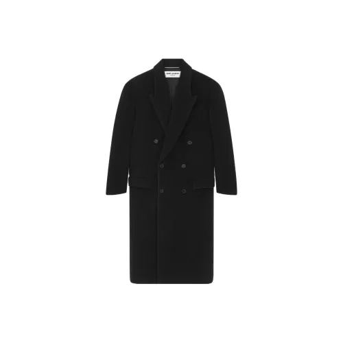 SAINT LAURENT Мужское черное пальто