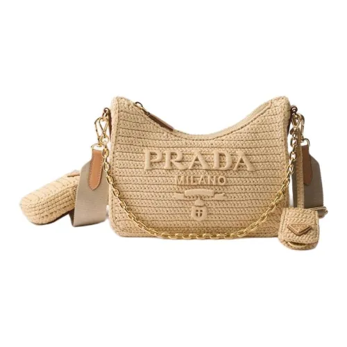 PRADA RE Edition Рафия Сумка через плечо Женская Естественный
