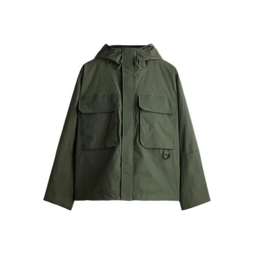 H M Куртки и Пальто Унисекс Темно-зеленый