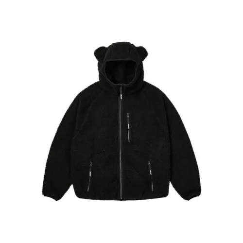 PALACE SS24 Плюшевый флис куртка бархат Feel пальто унисекс черный