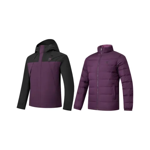 QIAODAN Mountain God Series Черный/Ludian Фиолетовый Мужские Ветровки