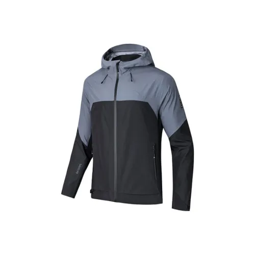 Anta Outdoor Collection Поход Дышащая Ветровка Мужская Основная Черная Угольный Серый