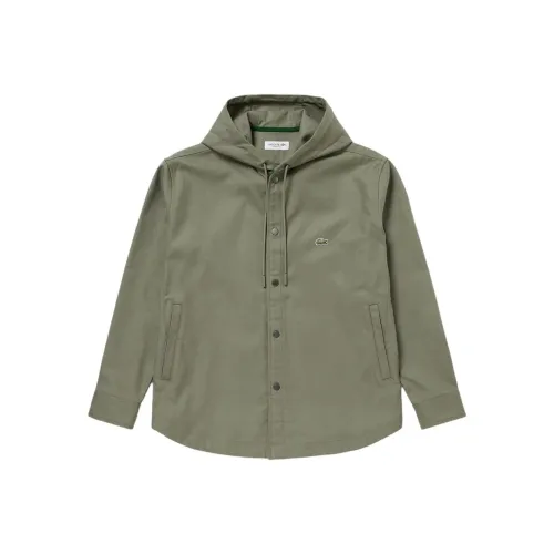 LACOSTE Рубашка Позиционирование стиля Куртки Пальто Мужской Хаки