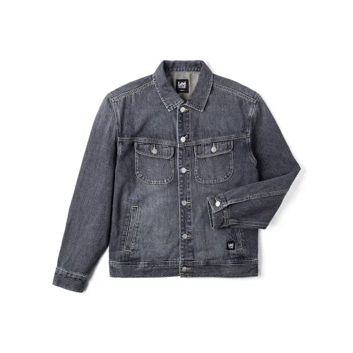 Куртка из денима Lee Co-branded модель FW24 Мужская Винтаж Темно-синий