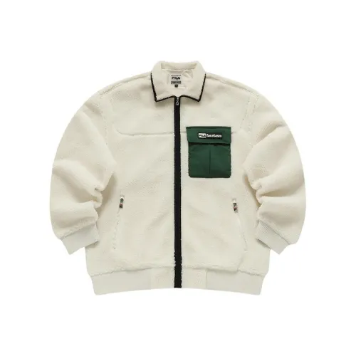 FILA FUSION x FACETASM Бархат Feel Пальто Унисекс Feather Soft Белый