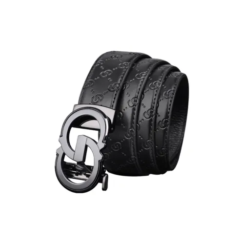 AIKEDAISHU Коровья кожа Спилок с принтом Ремень для мужчин Черный 3,5CM