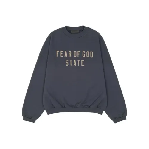 Fear of God ESSENTIALS FW24 HEAVY Флис Crewneck Свитшот Мужской Темно-морской синий Морские