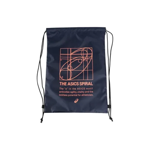 ASICS Полиэстер Рюкзак Большой Мужской Полночный Синий + Коралловый
