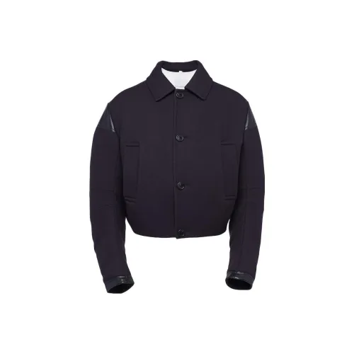 PRADA FW23 Хлопковый пуховик Мужской Морской синий