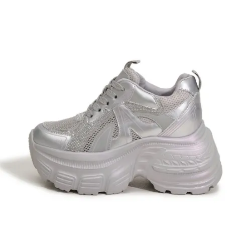 Milan Love Song Сетка Обувь Дышащая Легкая Увеличение Высоты Низкий Топ 8 см Массивная Подошва Женская Однотонная