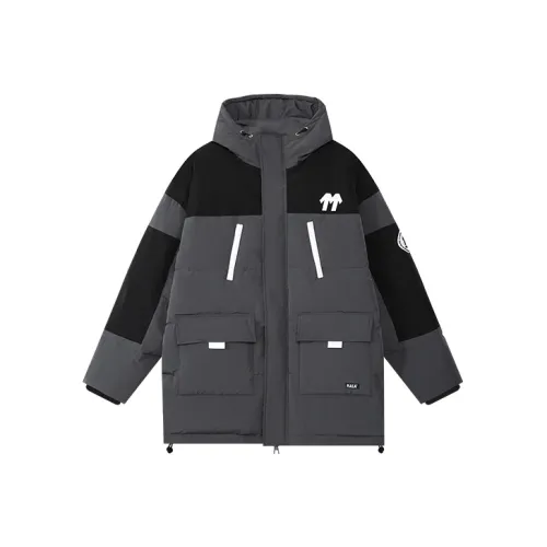 MAEA Letter С капюшоном Свободный крой Утолщенный MID Длина Пуховая куртка Унисекс