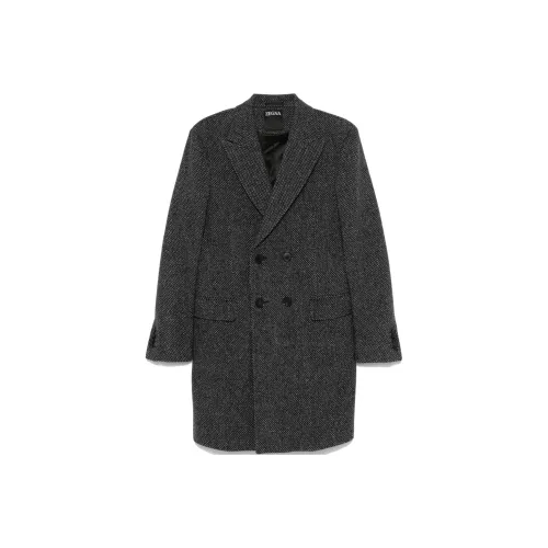 Ermenegildo Zegna Черный Серый Цвет Мужское Пальто