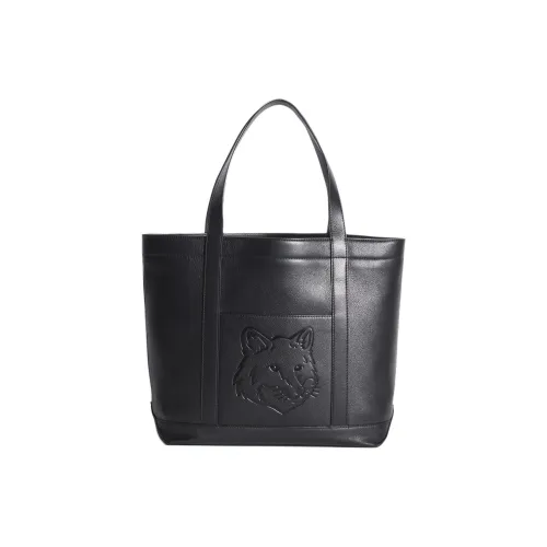 Maison Kitsune Мягкая кожа Тоут Сумка Сумка для покупок Сумка Сумка через плечо Средний Женская Черная