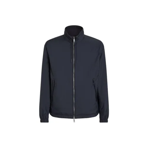 Ermenegildo Zegna Темно-синие мужские куртки