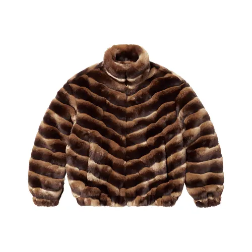 Supreme SS24 WEEK1 Искусственный мех Куртка Бархат Feel Куртка Мужская