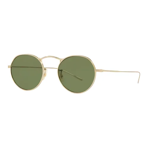 Oliver Peoples Круглые Солнцезащитные очки Мужские Золотые