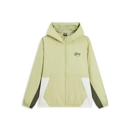 XTEP Куртки Пальто Унисекс Чай Mountain Зеленый Хлопок Белый Светлый Чайный Зеленый