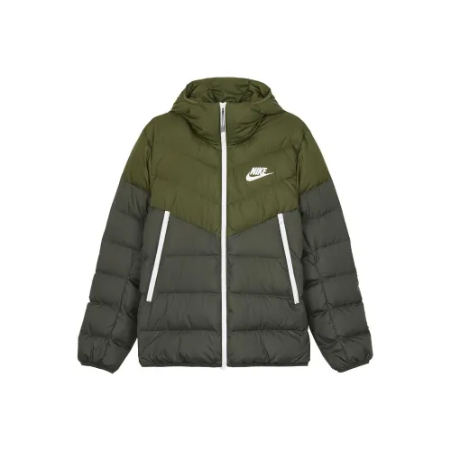 Nike Пуховик Мужской Оливково-зеленый