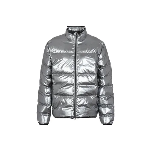 EMPORIO ARMANI EA7 Хлопковый пуховик мужской серебряный