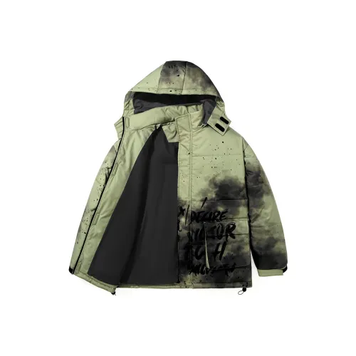 GENANX Мультяшный Съемный Капюшон Свободный крой Пуховая куртка Унисекс