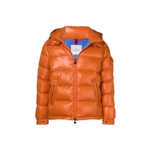 Moncler Maya Series Однотонный С капюшоном Свободный крой Пуховик Мужской Оранжевый