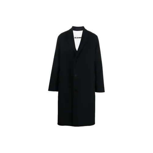 JIL SANDER Мужское черное пальто