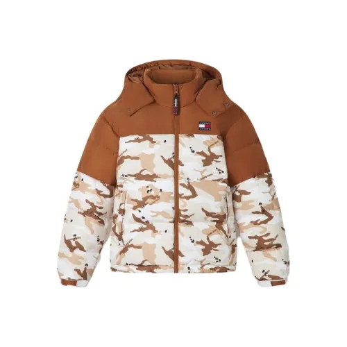 Tommy Hilfiger Коричневый/Белый Многоцветный 0GQ Мужской Пуховик