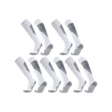 Носки для футбола с длинным голенищем, 5 пар, белые