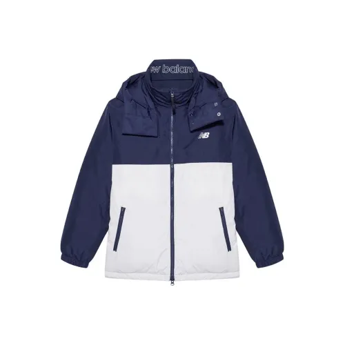 New Balance Синий с Белым Lettering Унисекс Пуховики