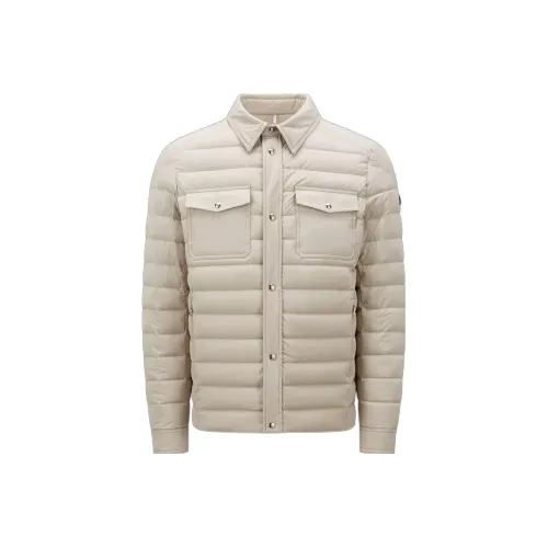 MONCLER Бежевый Коричневый Мужской Пуховик