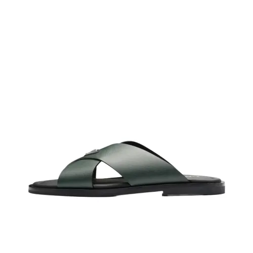 PRADA Saffiano Слипоны Мужской Зеленый