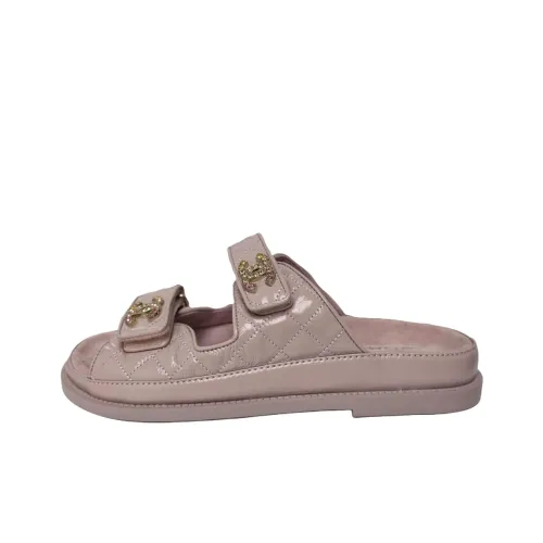 CHANEL Быстросохнущие слипоны женские цвет вишневый цветок розовый