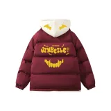 Бордовый хлопковый пуховик