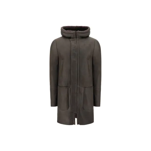 SALVATORE SANTORO Коричневое Мужское Пальто