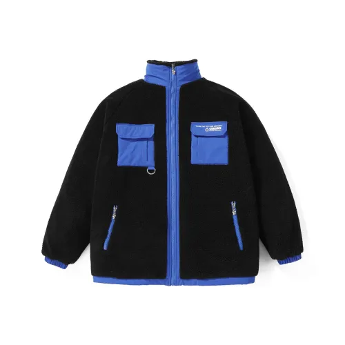 GENANX Буква Воротник-стойка Свободный крой Пуховая куртка Унисекс