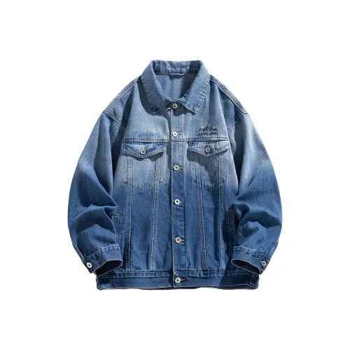 Уровень Denim Куртка Унисекс Небесно-синий и Белый Облака