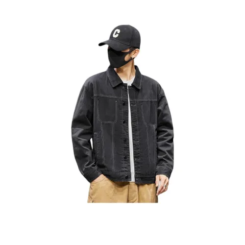 Tonlion Черный Унисекс Джинсовые Куртки